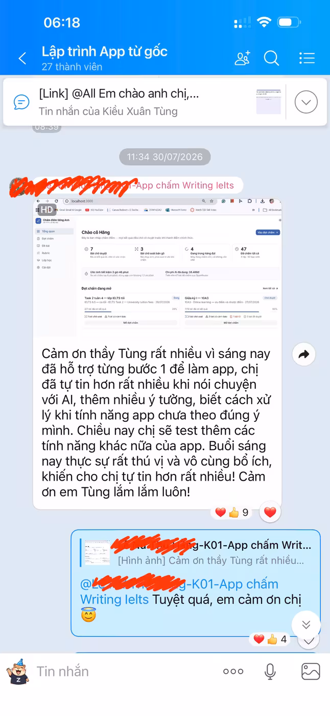 Feedback chị Hằng - app chấm Writing IELTS